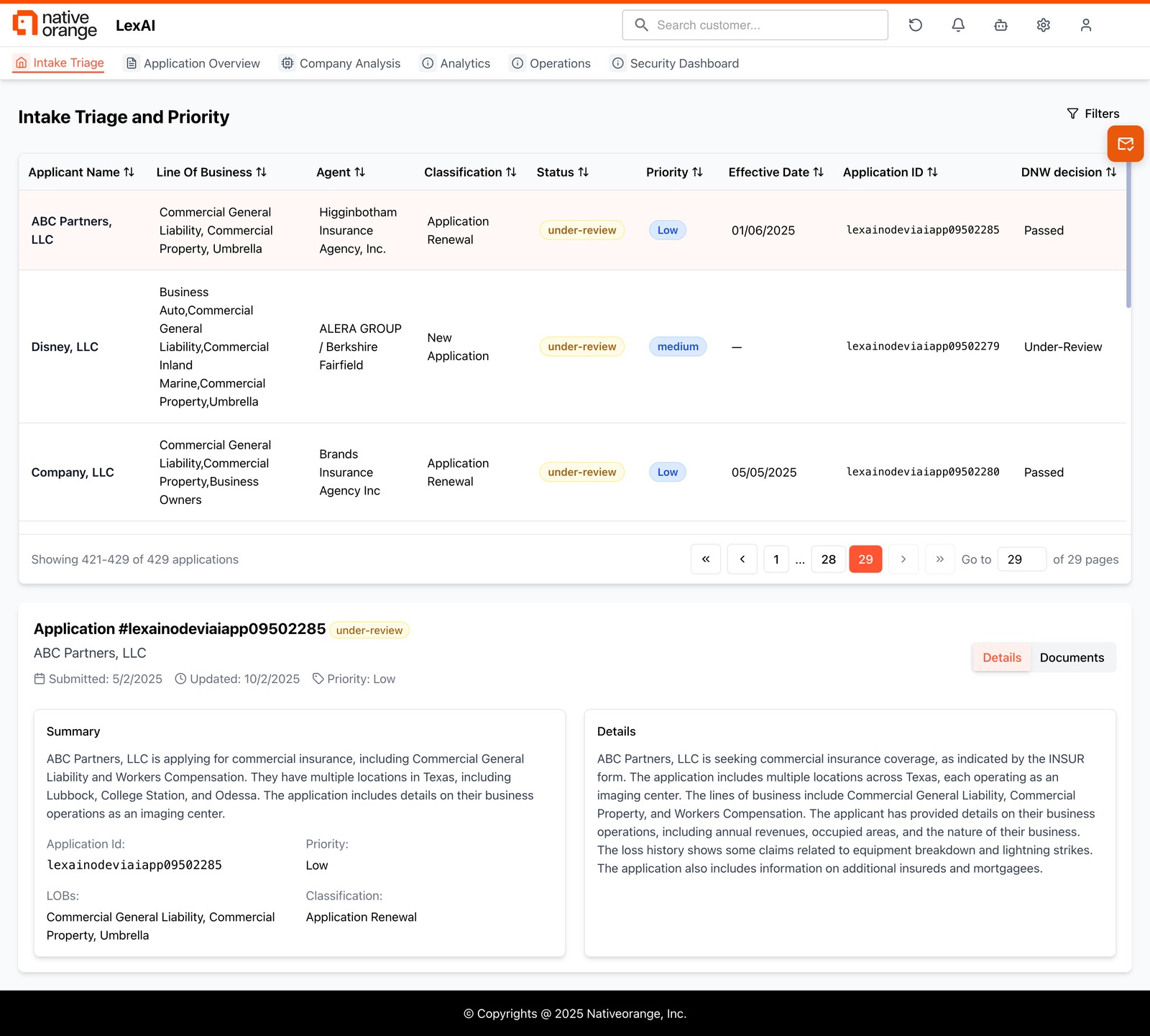 Underwriting Bench Screenshot